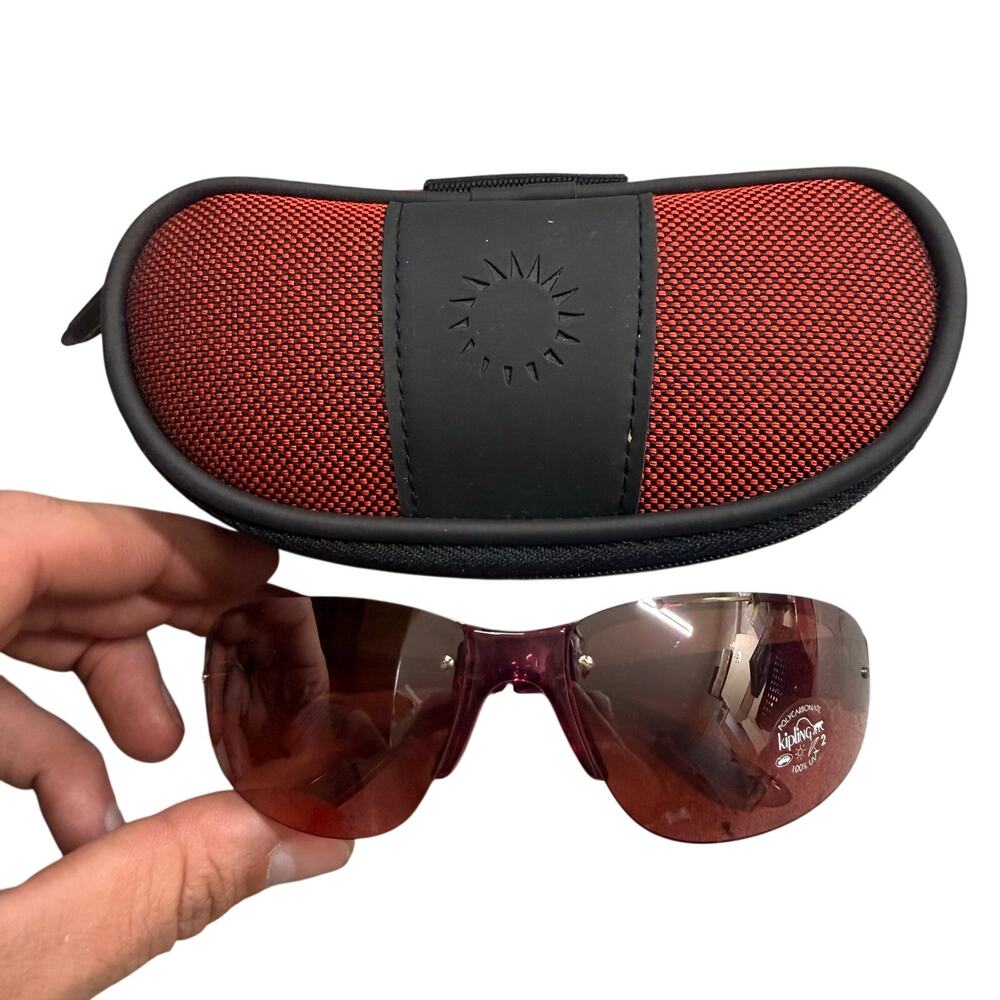 Kipling Sunglasses K527 Pink Lenses Italian Vintage Dead Stock 90s-Y2K w/ Case